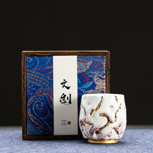 信楽焼金工夫茶杯