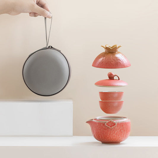 Pomegranate Shape Travel Tea Set