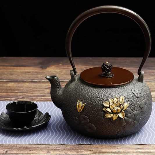 Japanese Lotus Cast Iron Teapot