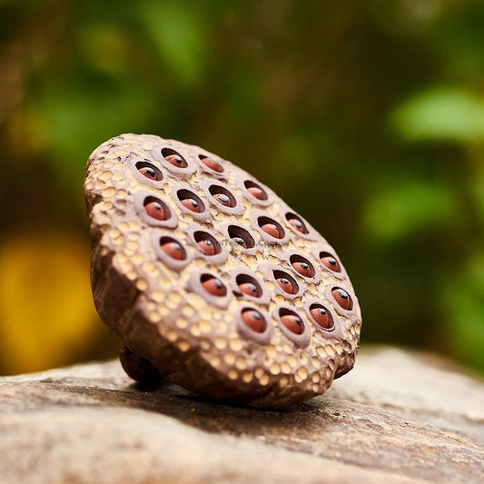 Handmade Purple Clay Lotus Seedpod Tea Pet