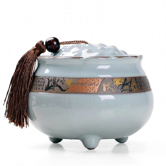 Lotus Shaped Ge Kiln Tea Caddy