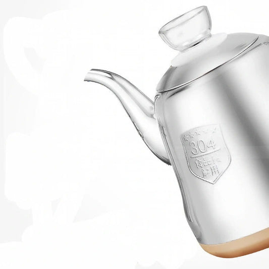 Stainless Steel Teapot With Golden Induction Cooker