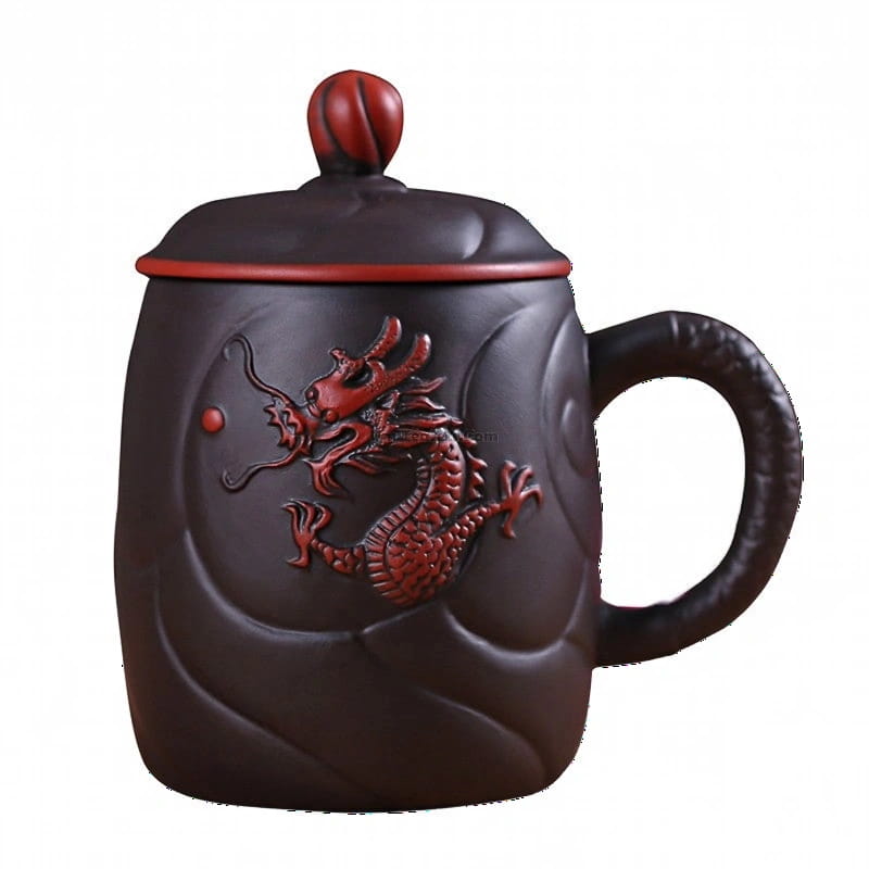 宜兴紫砂带滤网龙形茶杯– Jiangnan Sourcing