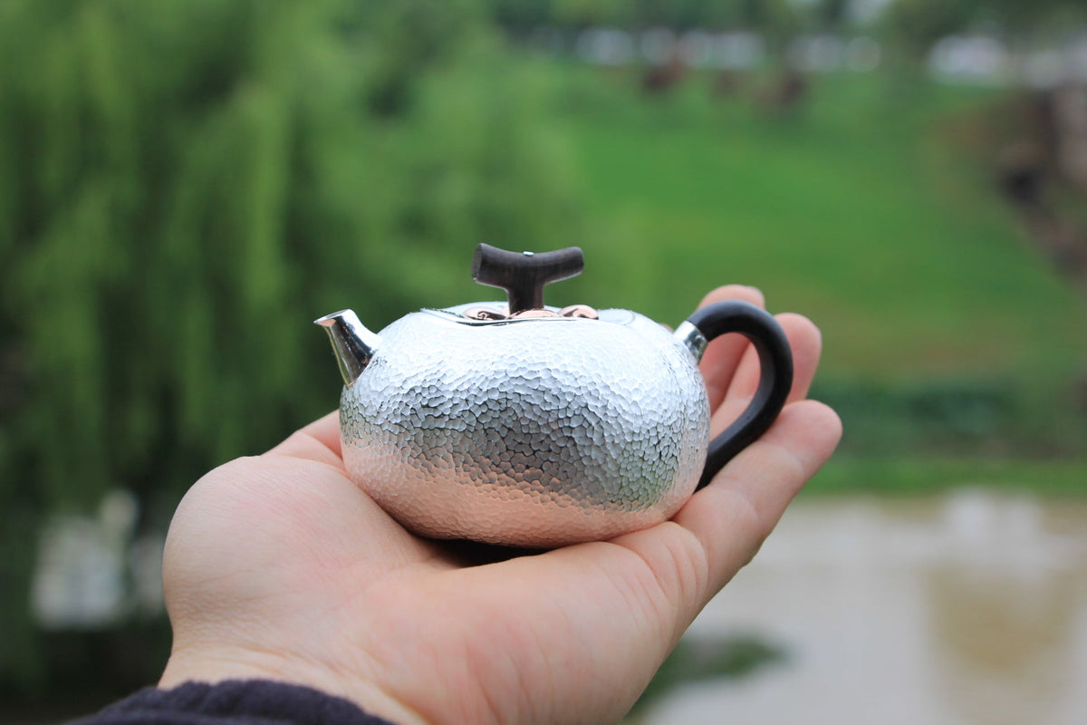 Pure Silver 999 "Persimmon" Gongfu Teapot (150ml) – Jiangnan Sourcing
