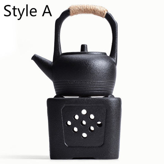 黑陶茶壶配酒精保温器