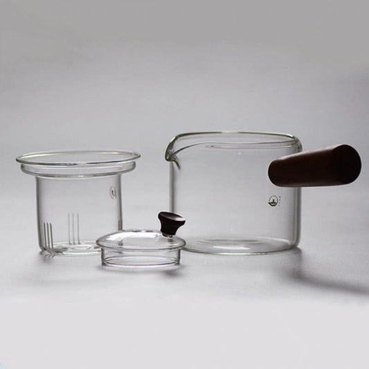 Glass Teapot With Wooden Handle