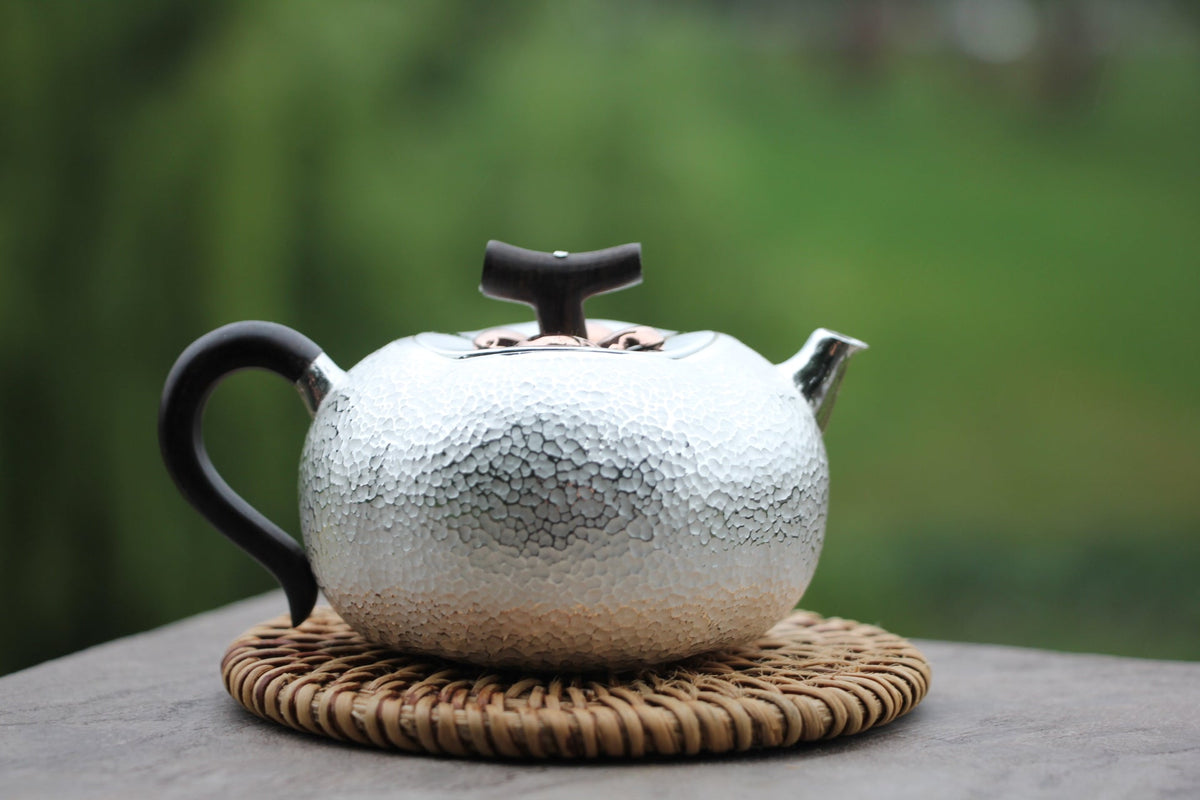 Pure Silver 999 "Persimmon" Gongfu Teapot (150ml) – Jiangnan Sourcing