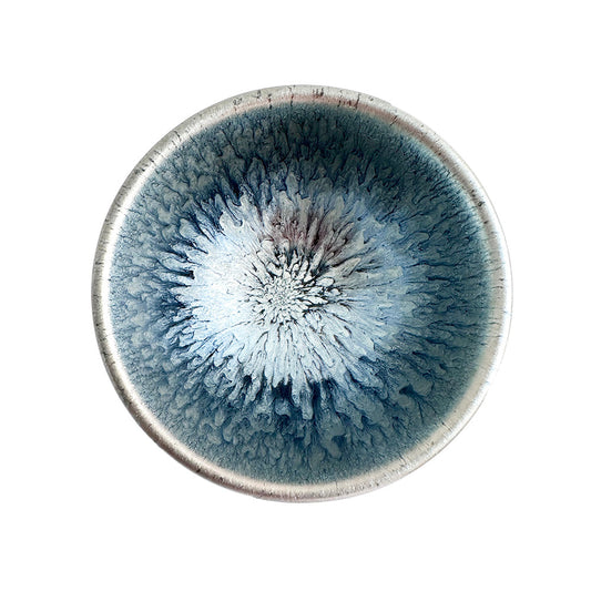 'Hundred Flowers' Chanding Tenmoku Tea Cup