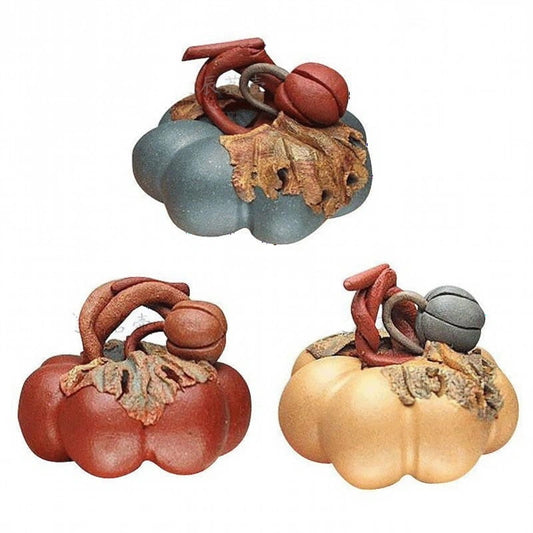 Hand-crafted Pumpkin Purple Clay Tea Pet