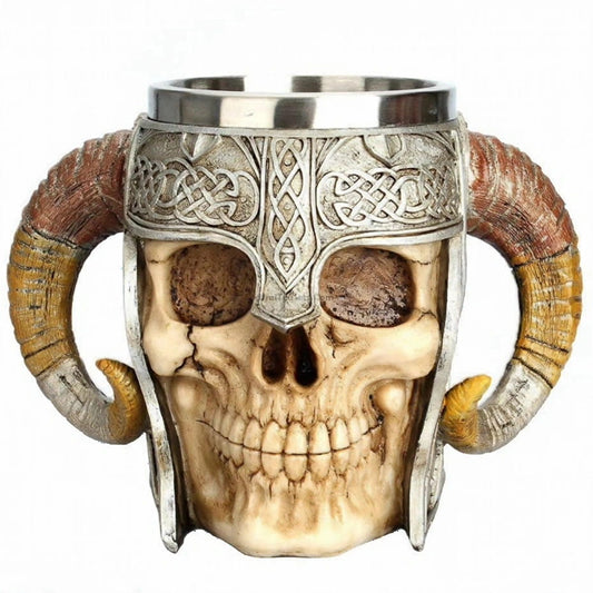 Stainless Steel Horns & Skull & Helmet Mug
