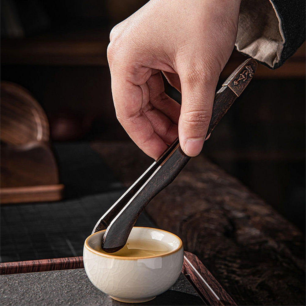 Walnut Kung Fu Tea Utensils Set With 6 Coaster | Jiangnan Sourcing