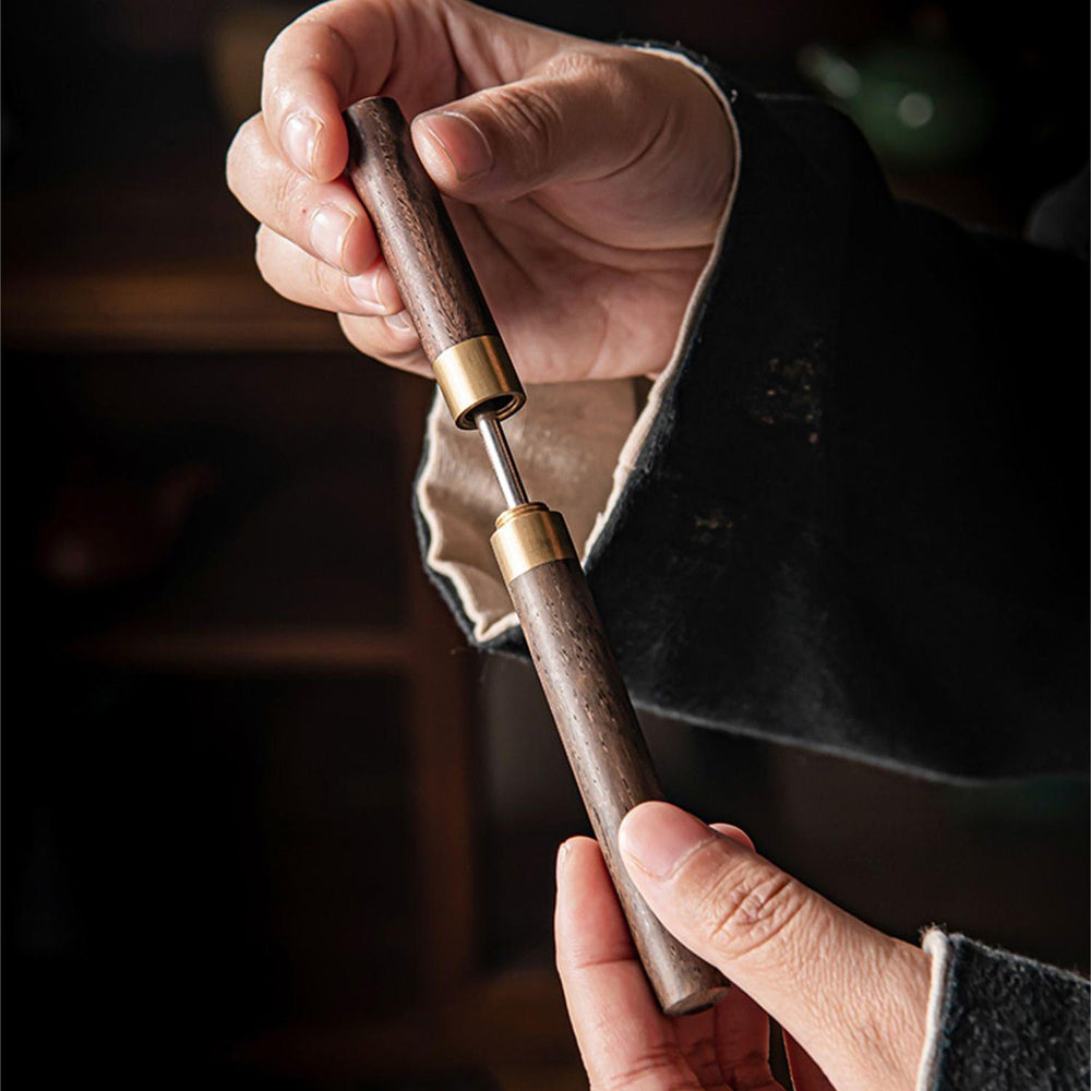 Walnut Kung Fu Tea Utensils Set With 6 Coaster | Jiangnan Sourcing